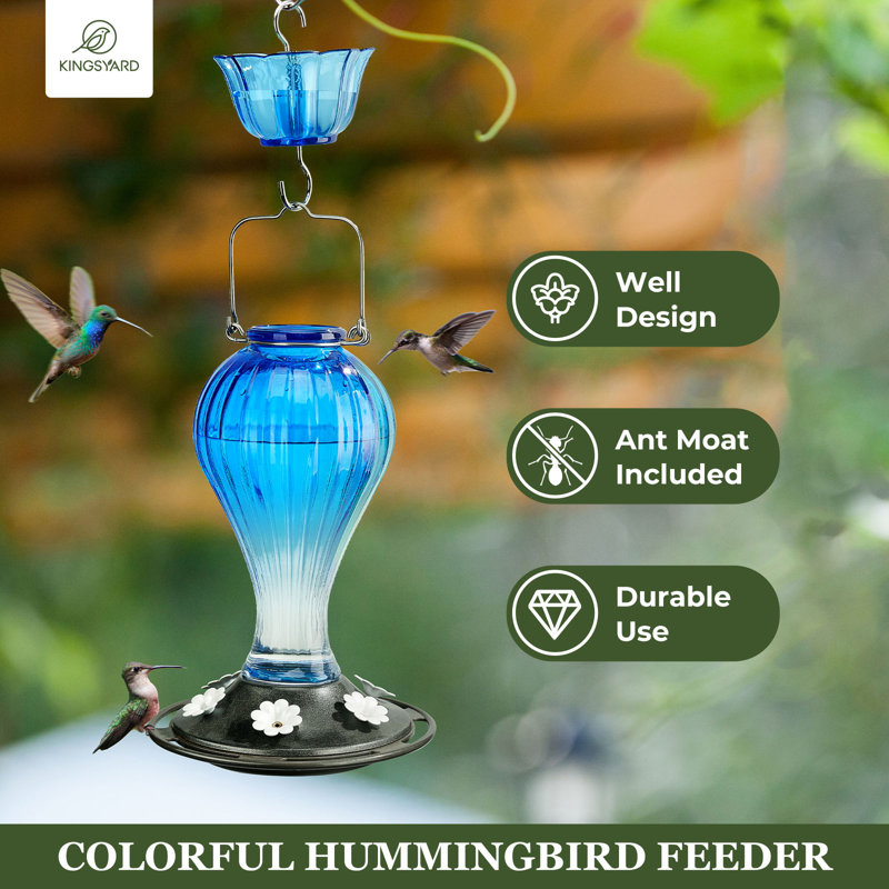 Kingsyard Hummingbird Feeder 24 Ounces, 6 Feeding Ports, Hanging Bird